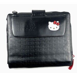 Hello Kitty Case Black iPad Tablet Portfolio #KT43488 Pocket Strap Messenger Bag